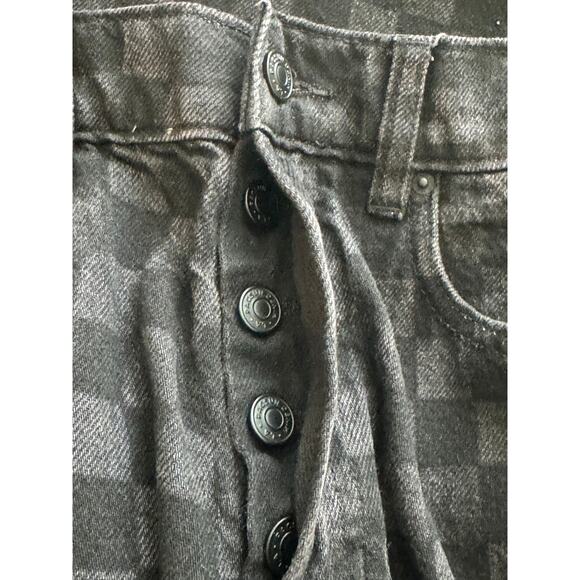 New ~ PACSUN  ~ Eco Black Checker High Waisted Baggy Jeans Size 25 CUTE - Picture 7 of 9